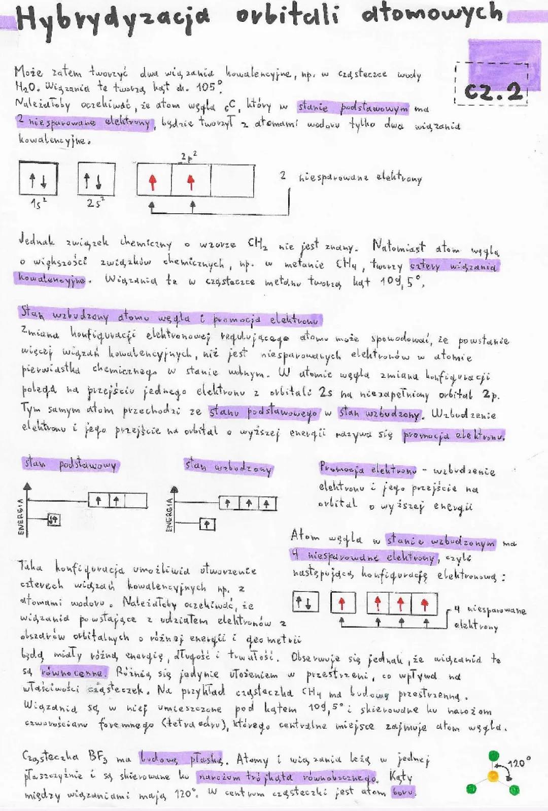 Hybrydyzacja Orbitali Atomowych - Zrozumiałe Objaśnienia i Zadania PDF