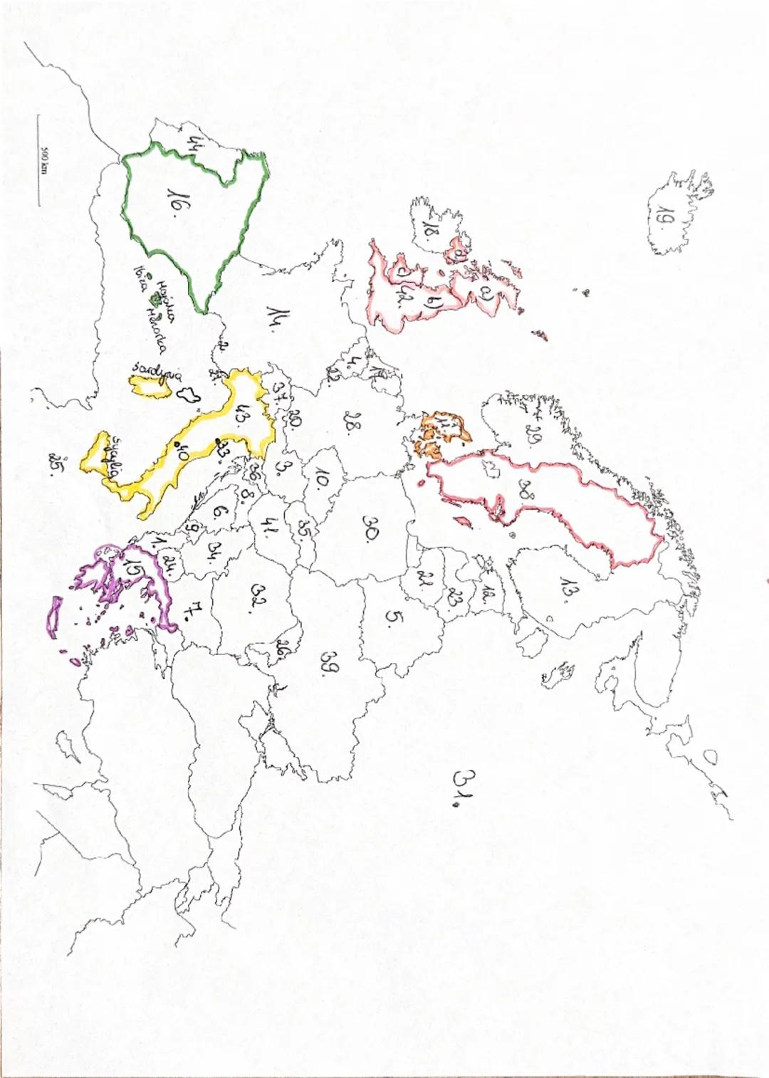 Mapa polityczna Europy - Konturówka