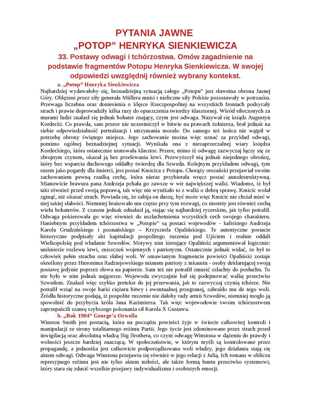 pytania jawne (Potop)