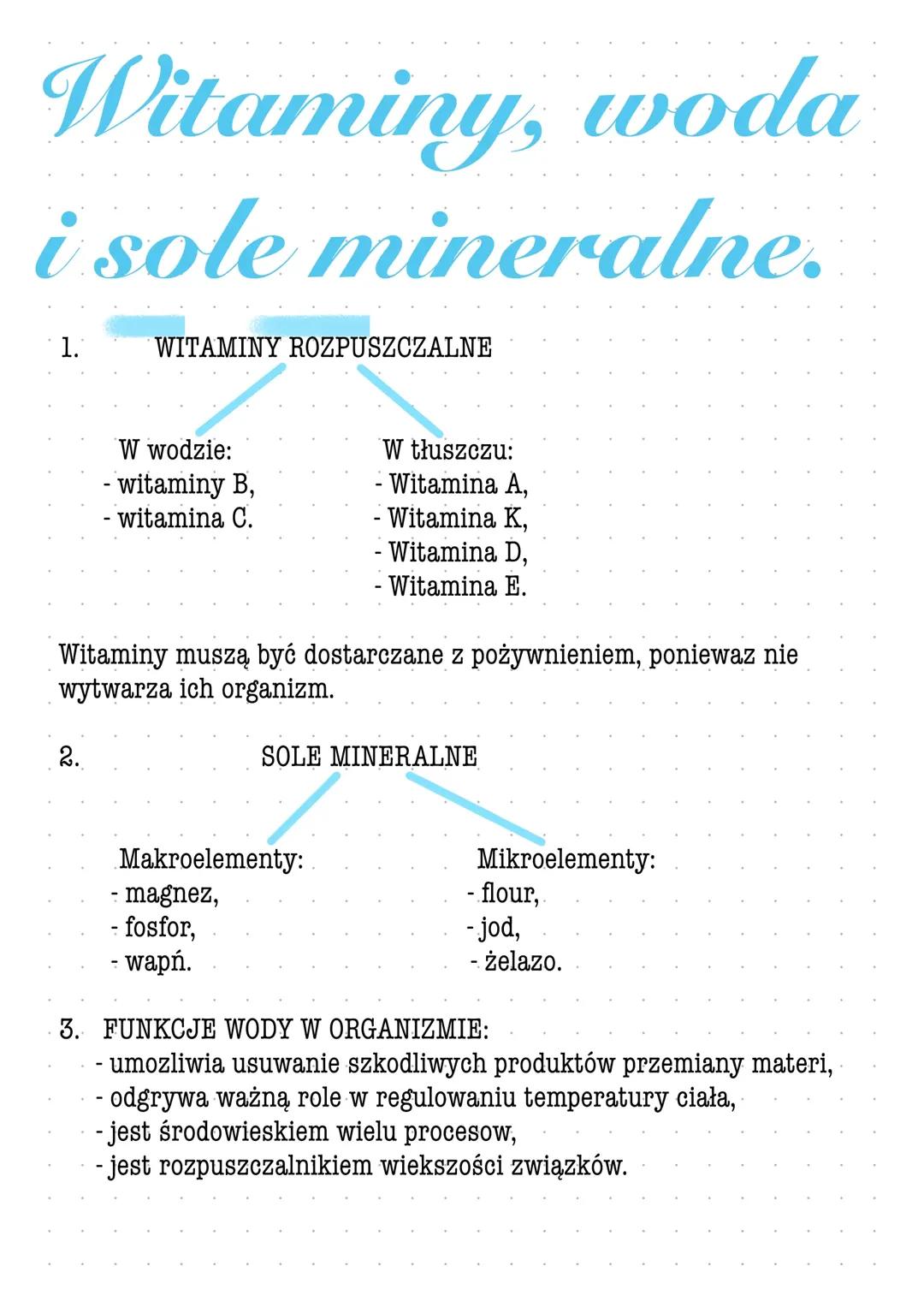Znaczenie Witamin, Wody i Soli Mineralnych dla Zdrowia