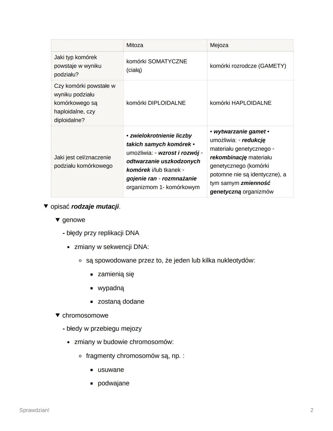 Sprawdzian!
Date @December 16, 2022
Nauka Jeszcze się uczę
Tags
Sprawdzian!
Sprawdzian biologia
Zagadnienia:
• ocenić poprawność zdań opisuj
