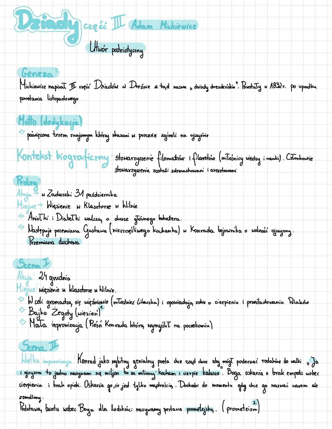 Dziady cz 3 - Przedmowa, Streszczenie, Opracowanie do Matury