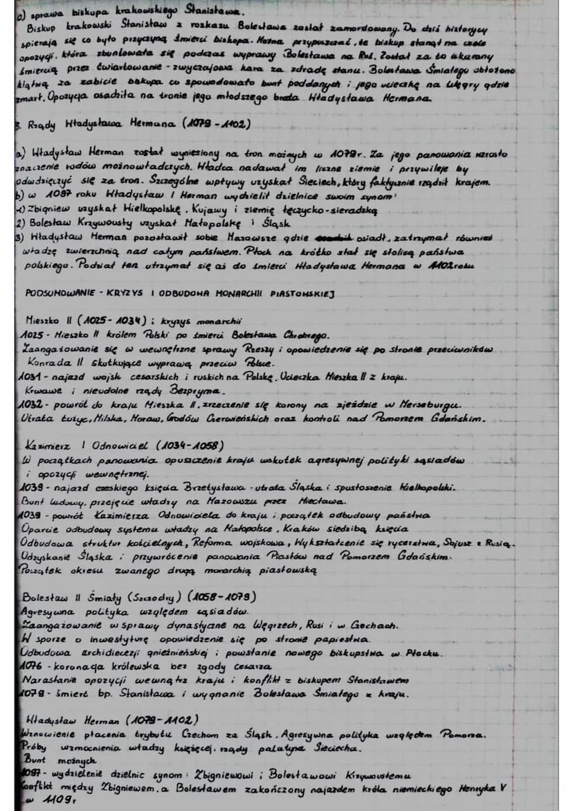 HISTORIA
D21A & VI.
POLSKA W X-XMI HIEKU
KRYZYS PAŃSTHA POLSKIEGO H XI WIEKU
Mieszko 11 koronował się tuż po śmierci ojca w 1025 roku. W chw