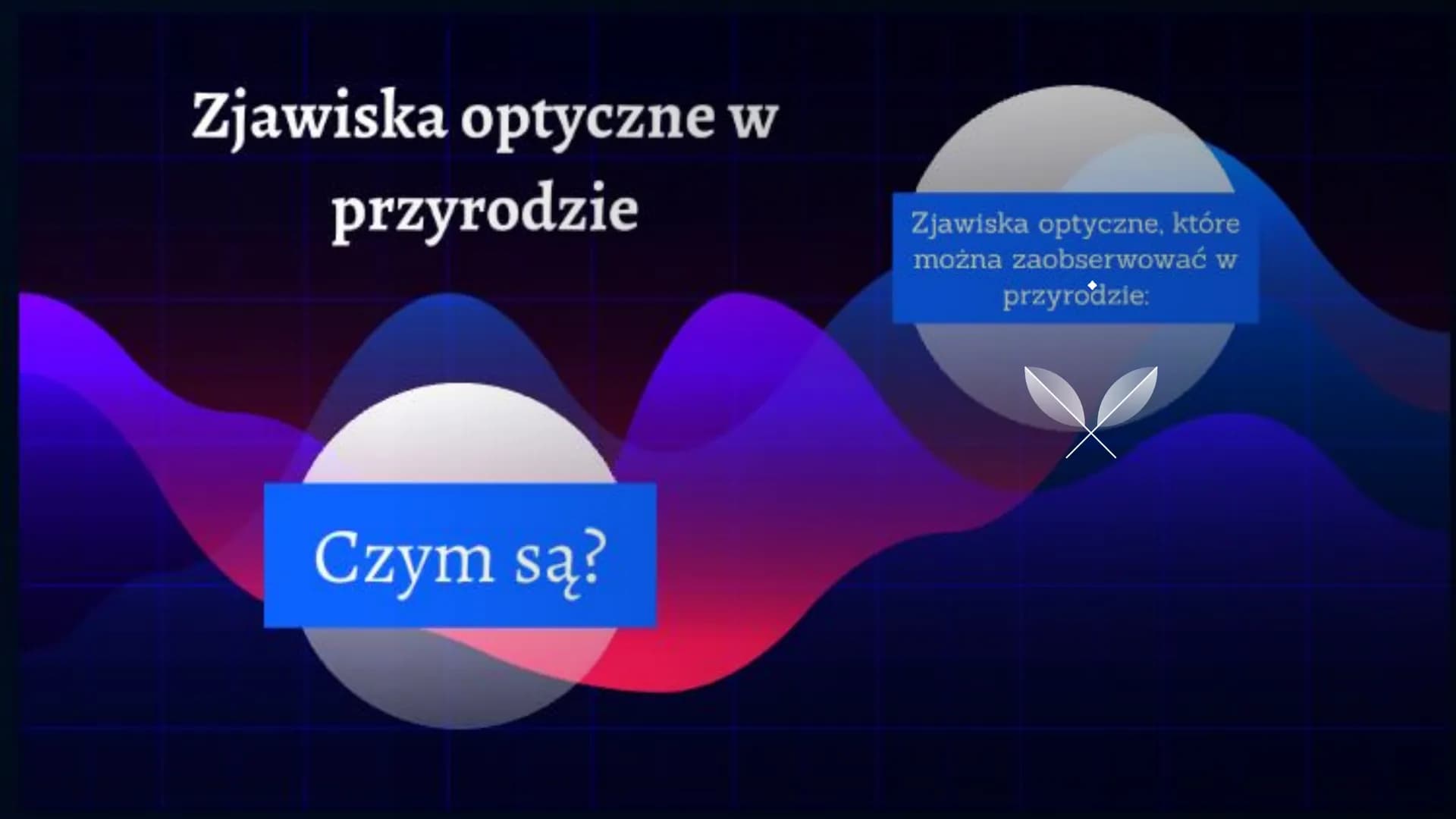 Zjawiska optyczne w
przyrodzie
Czym są?
Zjawiska optyczne, które
można zaobserwować w
przyrodzie: Tęcza
Wieniec
Zjawiska optyczne, które
moż