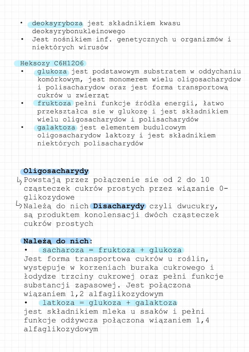 Budowa i funkcje sacharydów
Sachardy to węglowodany, cukry, związki zbudowane
z C, H, O grup funkcyjnych:
Hydroksylowa
-OH
↳ Karbonylowa: al