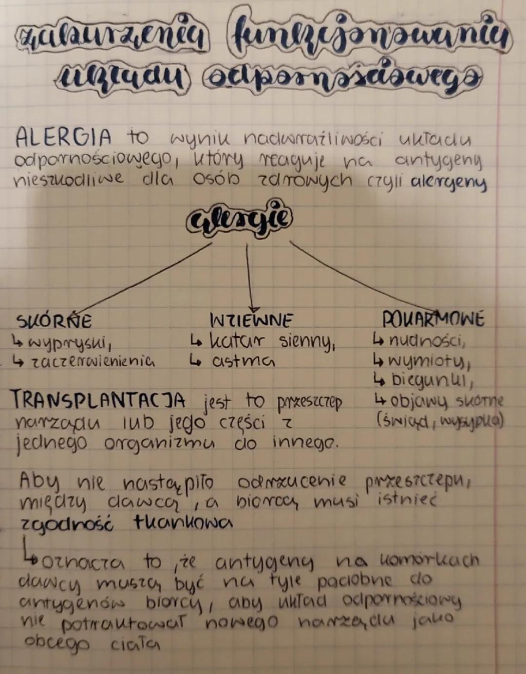 # Zaburzenia funkcjonowaniy
uhtudy odpornssaswegə

ALERGIA to wynik nadwrażliwości układu
odpornościowego, który reaguje na antygeny
nieszko