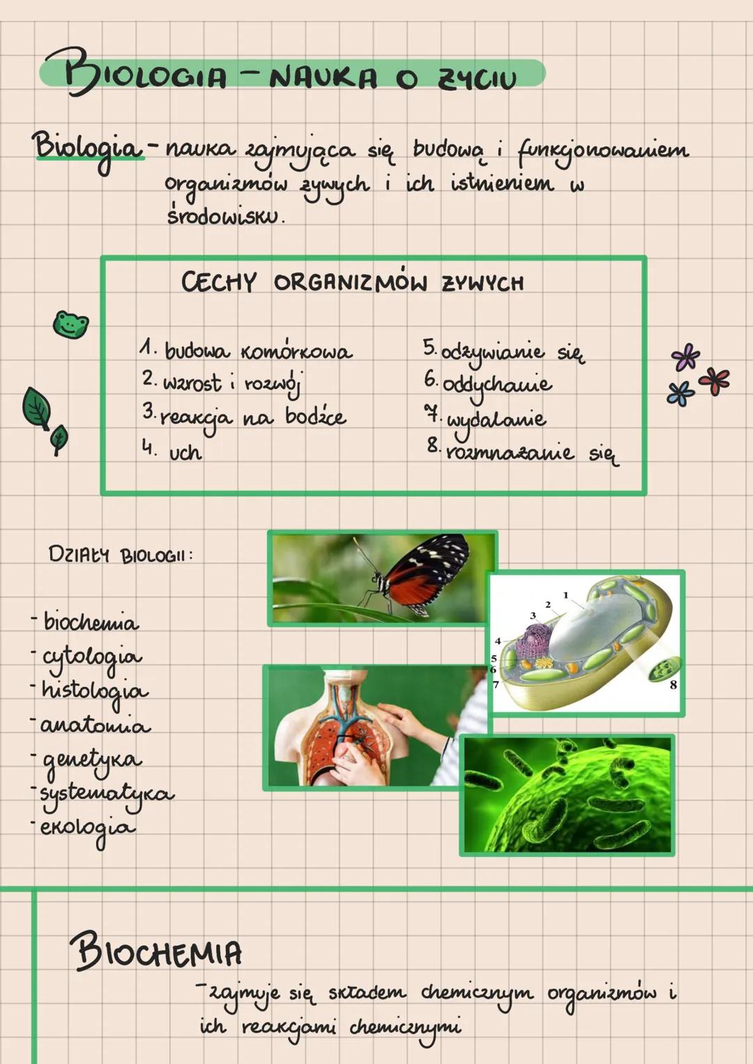 BIOLOGIA
- NAUKA O ZYCIU
- • nauka zajmująca się budowa i funkcjonowaniem.
organizmów zywych i ich istnieniem w
środowisku.
Biologia-
1. bud