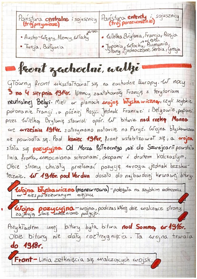 No frondack
wojny świat
□ wybuch I wojny światowej
Między trój porozumieniem, a trójprzymierzem narastała wrogość.
Bez pośrednio przyczyną w