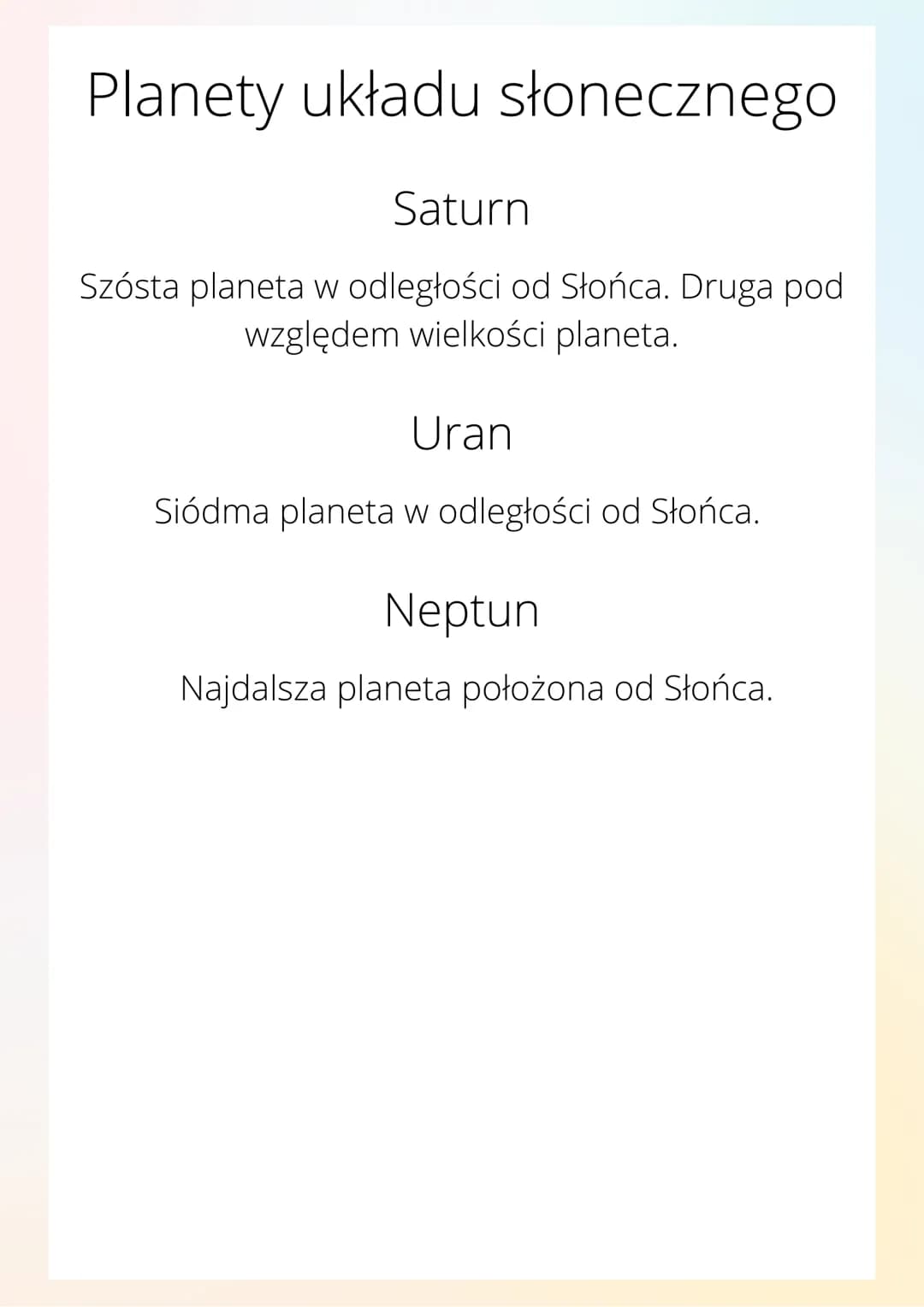 Planety układu słonecznego
Merkury
Merkury jest najbliższą planetą do Słońca. Jest
również najmniejszą z planet.
Wenus
Jaśniej niż Wenus świ