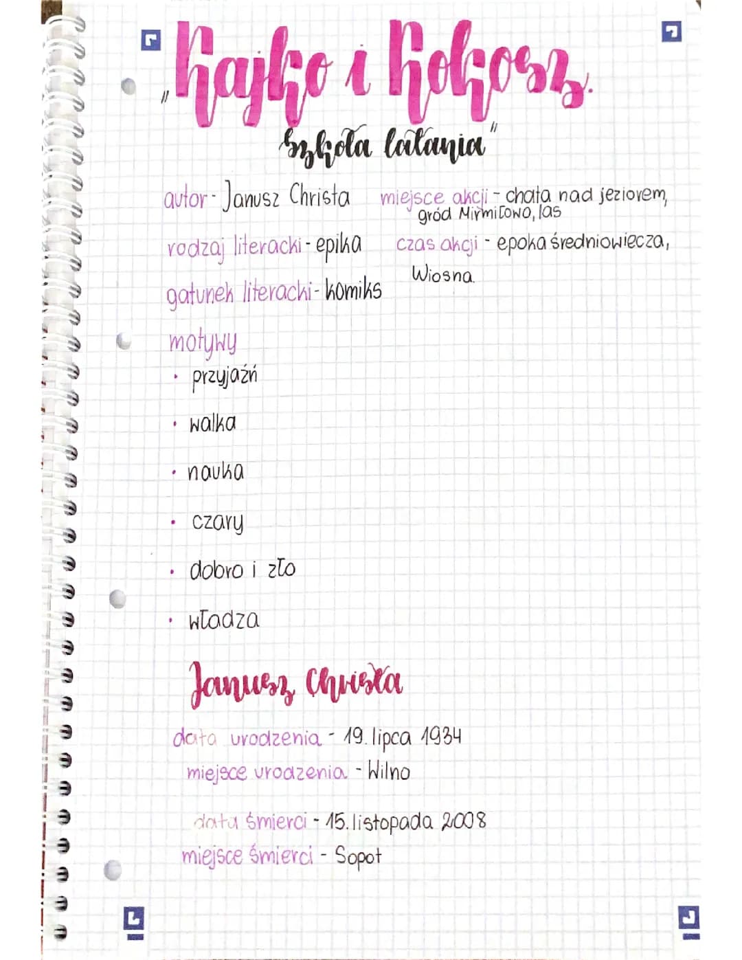 „Kajko i Kokosz. Szkoła latania” lektura klasy 4/5