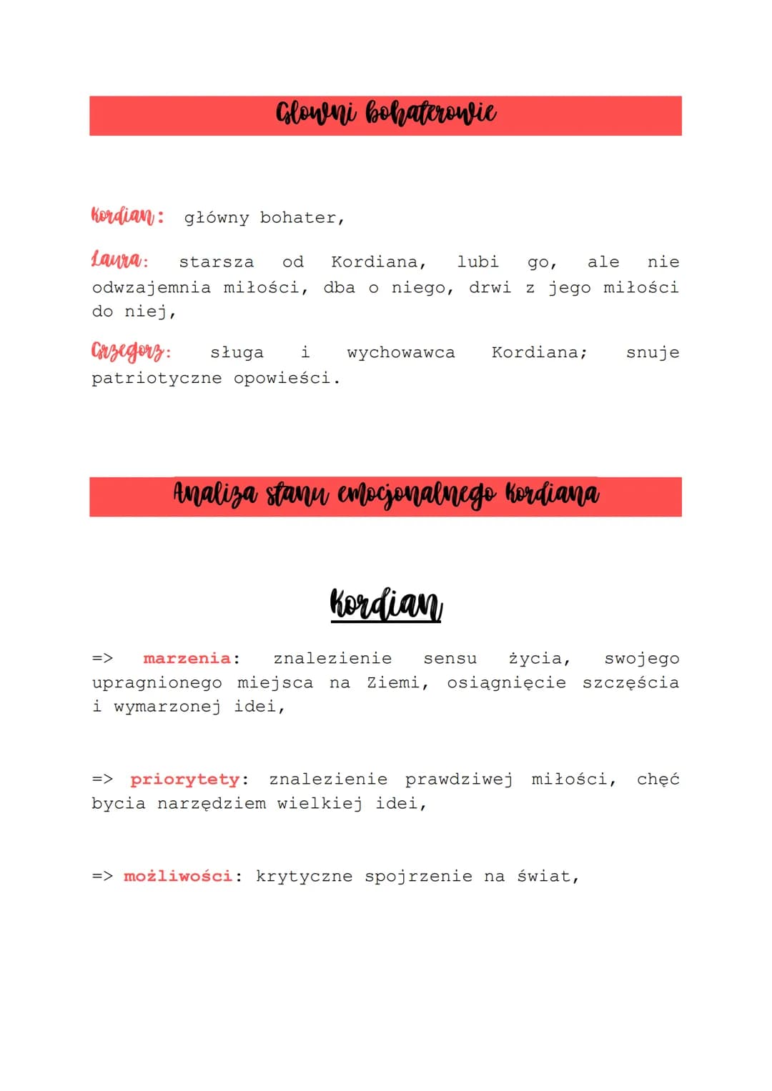 Kordian
Problematyka
• próba dokonania oceny powstania listopadowego,
• polemika z mesjanizmem III części „Dziadów",
historia bohatera poszu