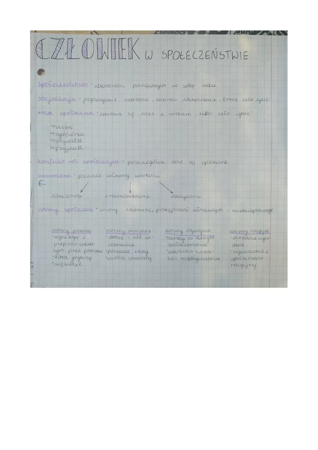 Człowiek w społeczeństwie - Notatki z WOS dla klasy 8