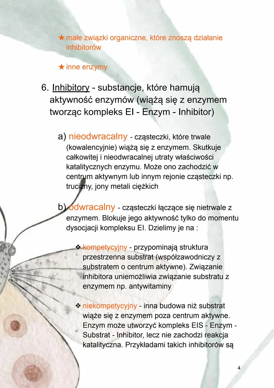 Regulacja aktywności enzymów
1. Czynniki wpływające na efektywność
działania enzymu :
→ stężenie substratu
→ temperatura
→ pH środowiska
→ o