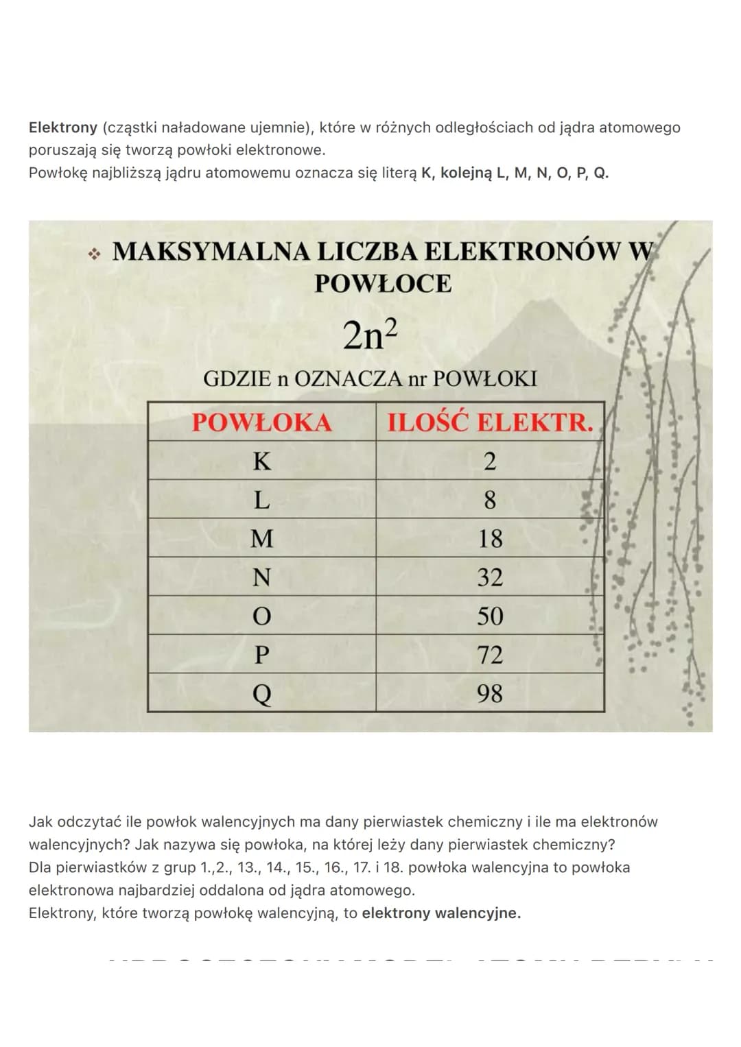 Budowa atomu- nukleony i elektrony
Atom pierwiastka składa się z dodatnio naładowanego jądra (ponieważ zbudowane jest z
protonów - p+ o doda