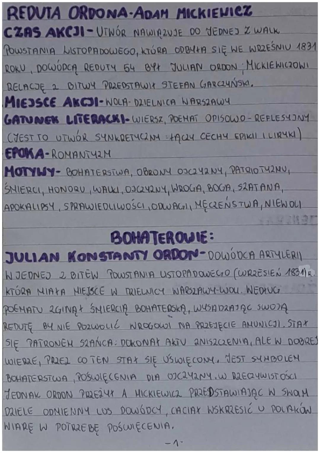 Reduta Ordona - Wyjątkowe Streszczenie