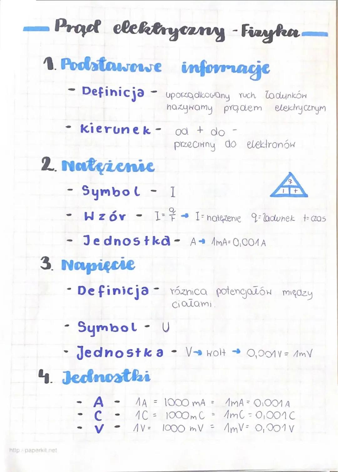 Prąd elektryczny - Fizyka - Elektrostatyka