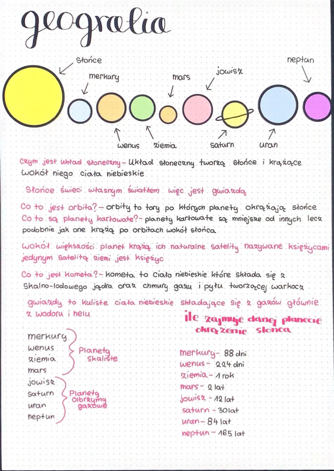 geogralio
Słońce
merkary
mars
Jowisz
neptan
Ooooooooo
wenus Ziemia
Saturn
uran
Czym jest układ słoneczny - Układ słoneczny tworzą słońce i k