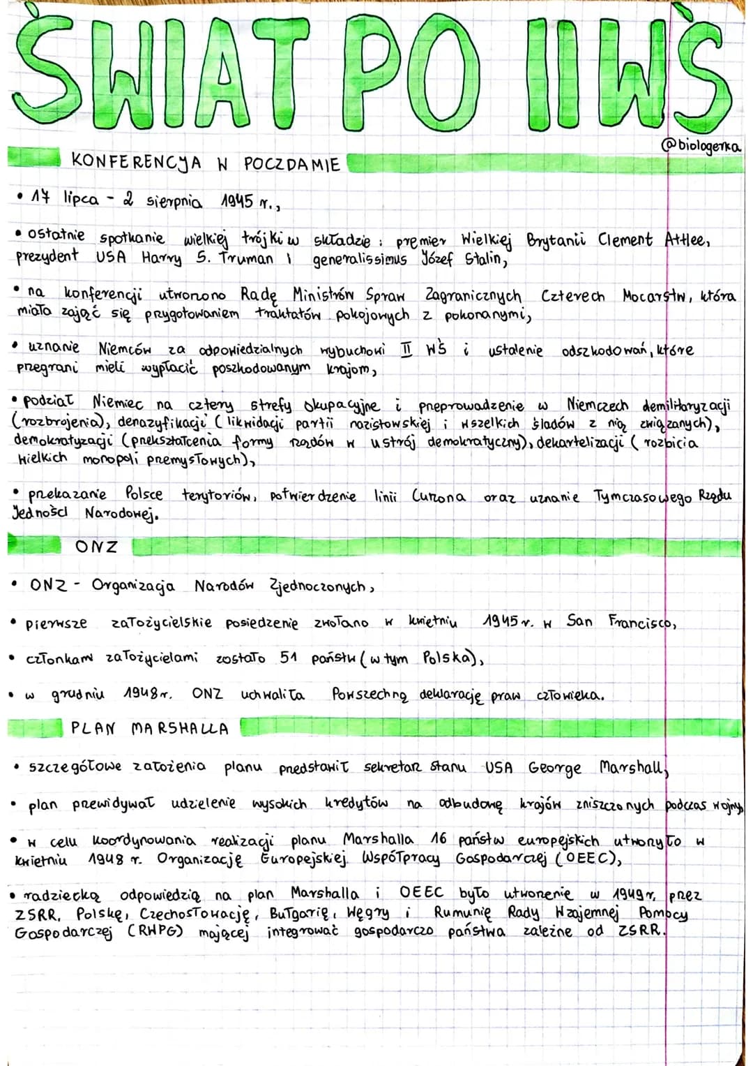 SHIAT PO IIWS
KONFERENCJA W POCZDAMIE
• 14 lipca 2 sierpnia 1945 r.,
• ostatnie spotkanie wielkiej trójki w składzie: premier Wielkiej Bryta