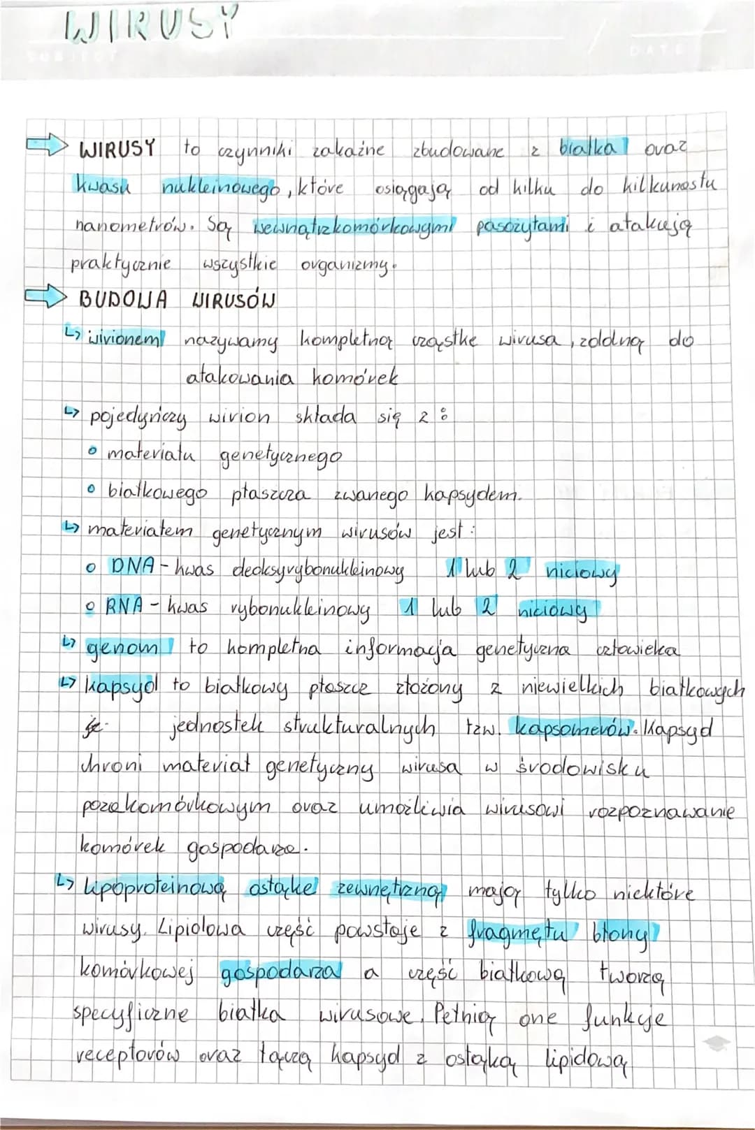 WIRUSY
WIRUSY to czynniki zakaźne zbudowane
kwasu nukleinowego
nanometrów. Są wewnątrzkomórkowymi pasożytami i atakują
praktycznie wszystkie