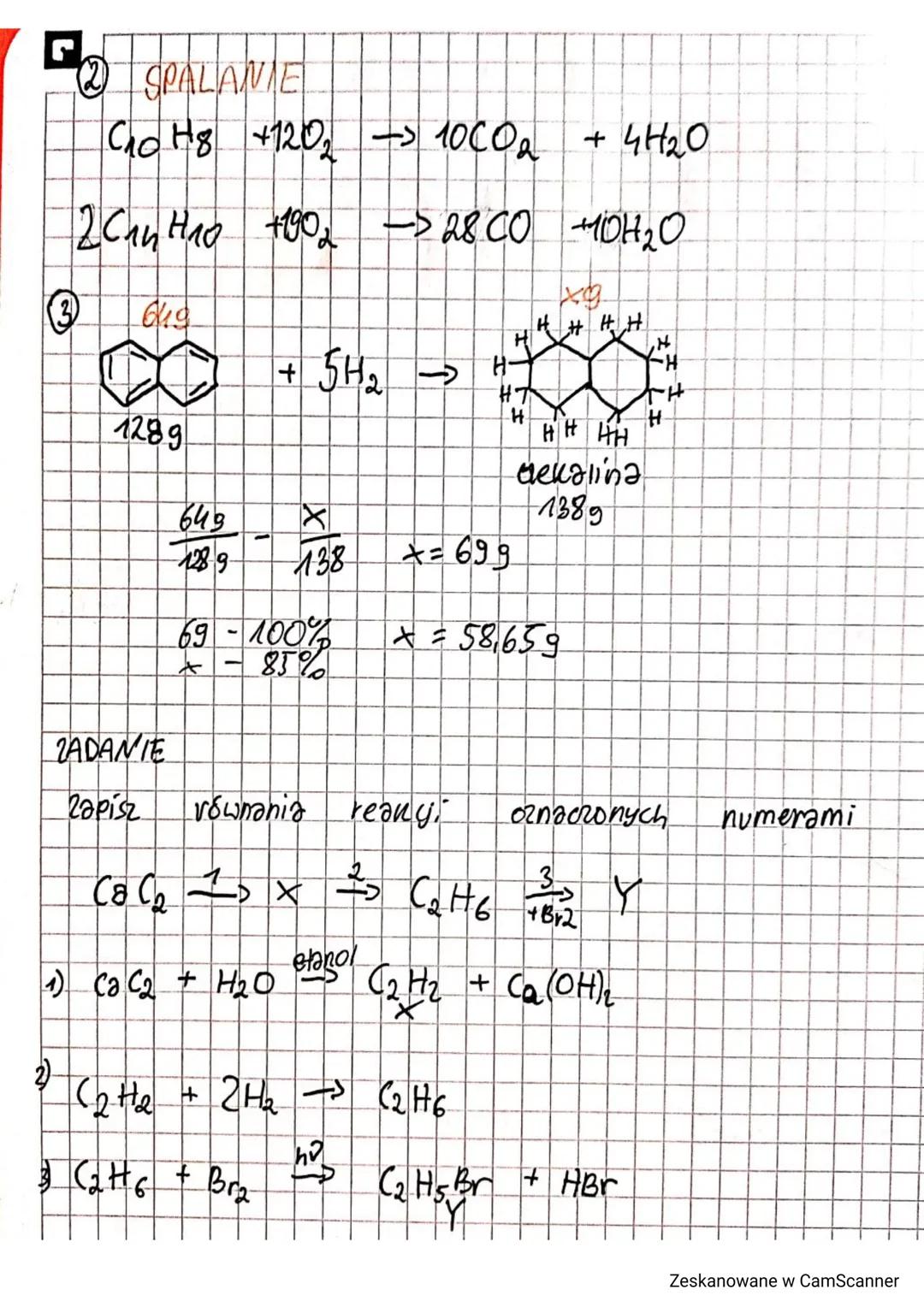 )
Areny Nielopierscieniowe to związki posiadające kilka
pierścieni benzenowych polaczonych ze soba
Predstawicielem jest noftalen
WIELOPIERS 