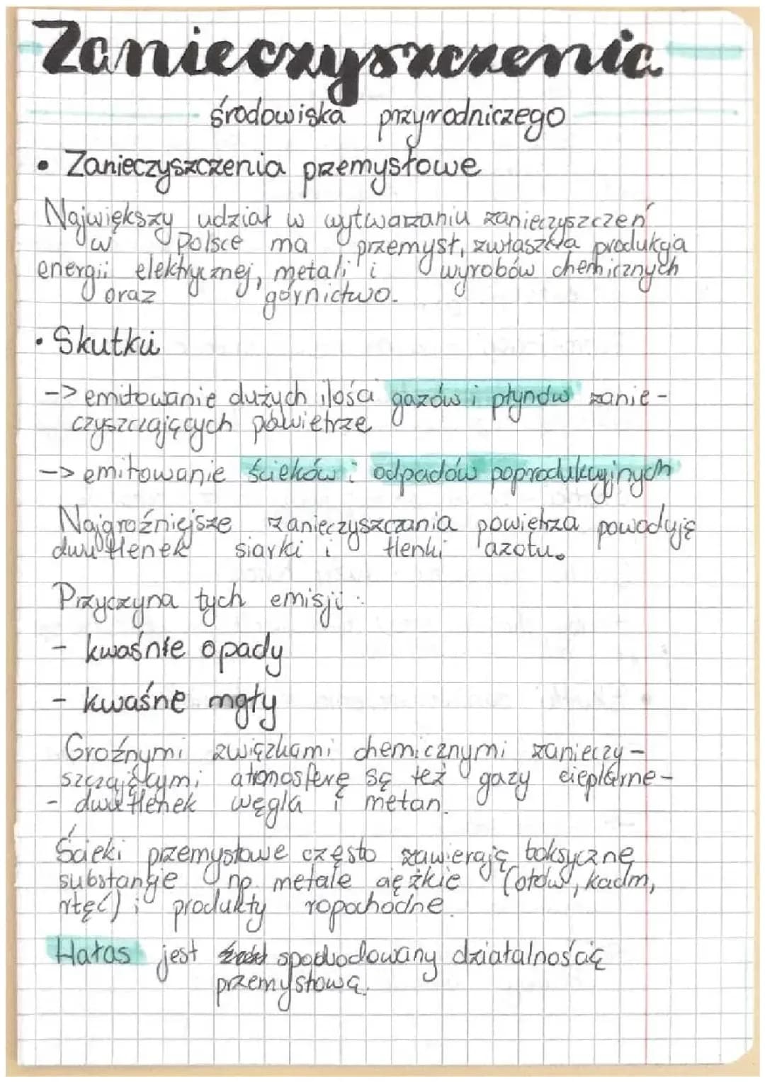 Zanieczyszczenia środowiska przyrodniczego 