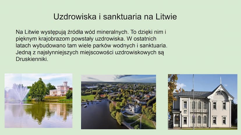 Dziedzictwo przyrodnicze
i kulturowe Litwy Litwa
Jest to niewielki kraj, graniczący z Polską.
Stolicą jest Wilno.
Ma dostęp do Morza Bałtyck