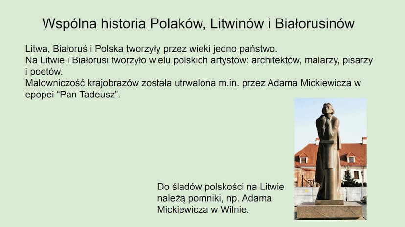 Dziedzictwo przyrodnicze
i kulturowe Litwy Litwa
Jest to niewielki kraj, graniczący z Polską.
Stolicą jest Wilno.
Ma dostęp do Morza Bałtyck