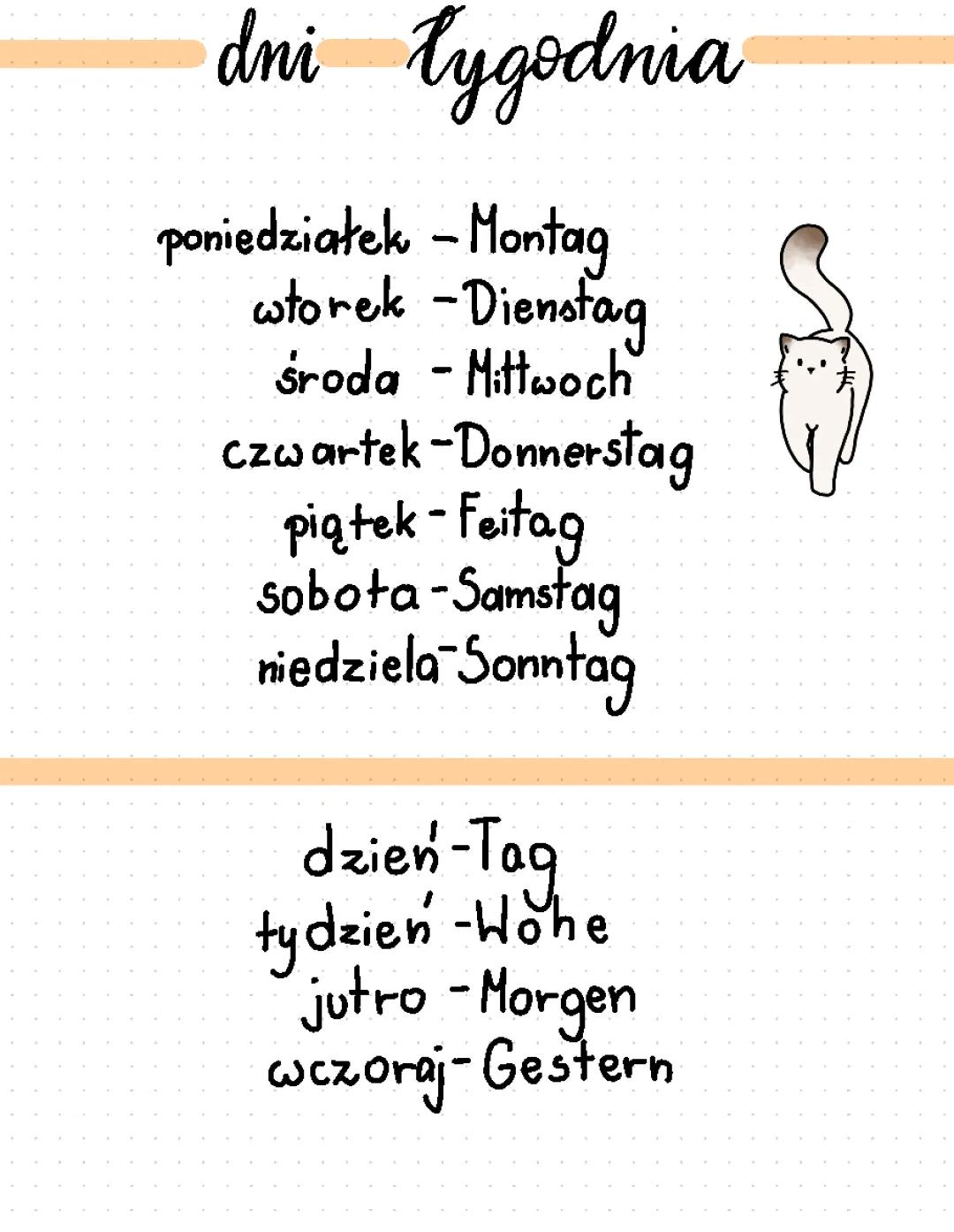 Dni tygodnia po niemiecku