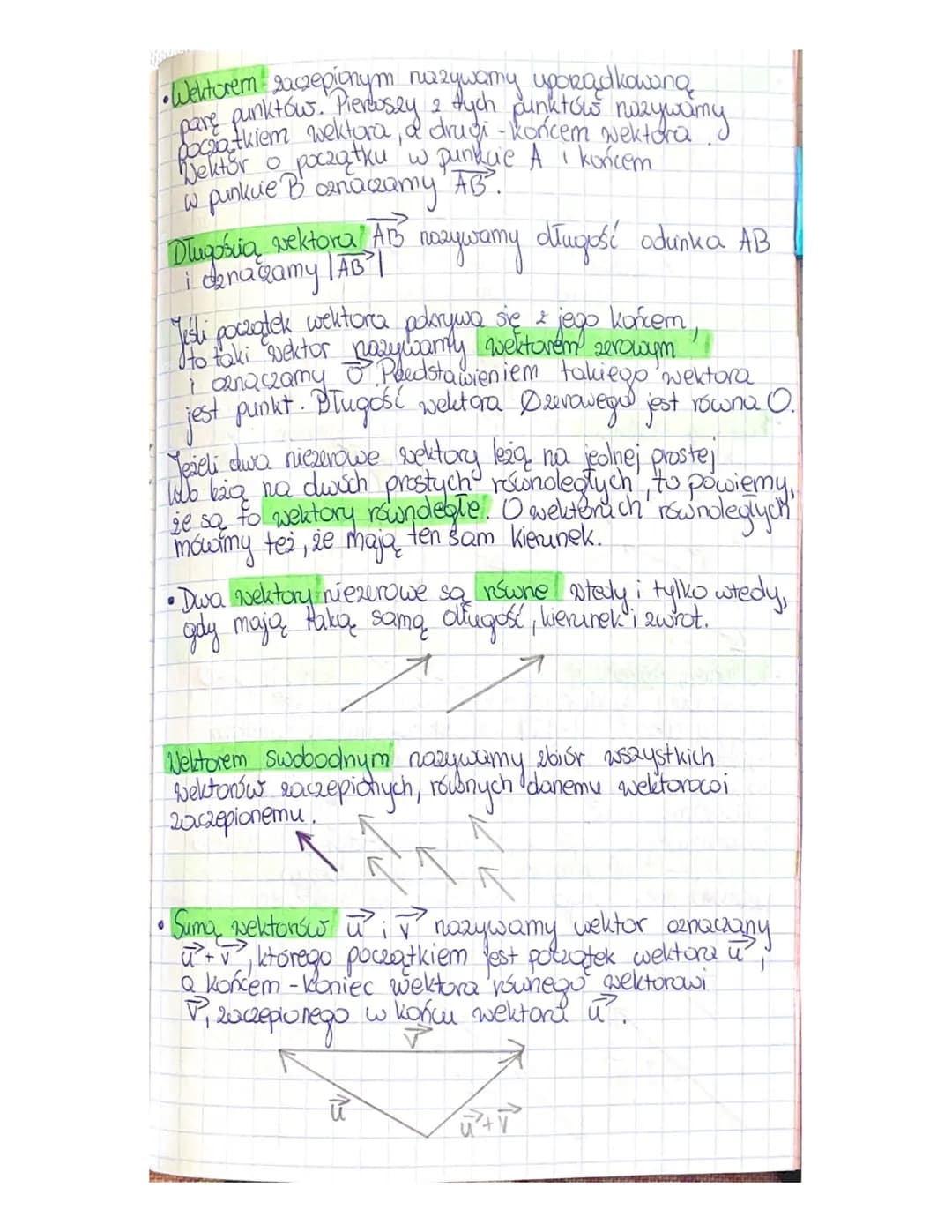
<p>Wektor zaczepionym nazywamy uporządkowaną parą punktów. Pierwszy punkt to początek wektora, a drugi to jego koniec. Długością wektora AB