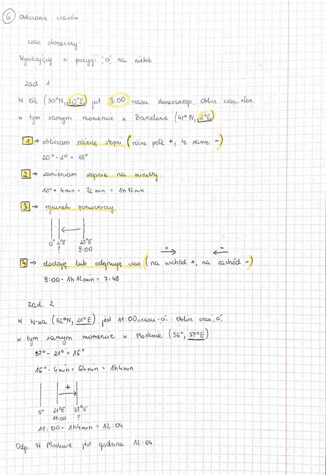 (6) Obliczanie crasón
stone ciny
C296
NynikajĠuy
2
pozyg
"σ na niebie
2ad. 1
W Krk (50°N, 120°E) jest 9:00 czasu słonecznego. Oblicz cras- s