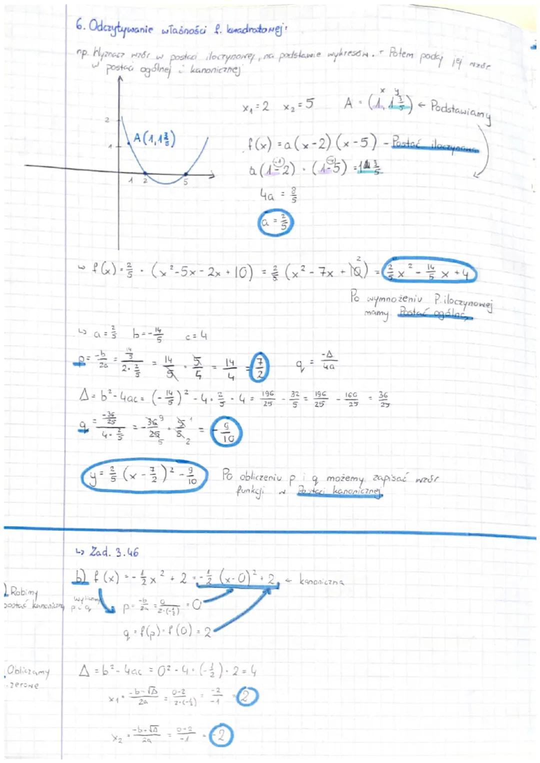 Funkcja Kwadratowa
1. Postać ogólna f. kmadratowej
[ax² + b
bx
c
2. Postać kanoniczna f. kmadratonej
W =
[y= a (x+p)² +4 ] H² (p.s₂)
+
3. Po