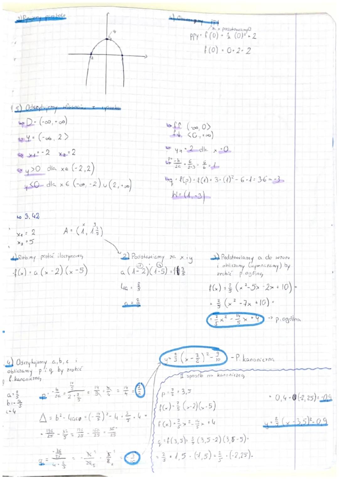 Funkcja Kwadratowa
1. Postać ogólna f. kmadratowej
[ax² + b
bx
c
2. Postać kanoniczna f. kmadratonej
W =
[y= a (x+p)² +4 ] H² (p.s₂)
+
3. Po