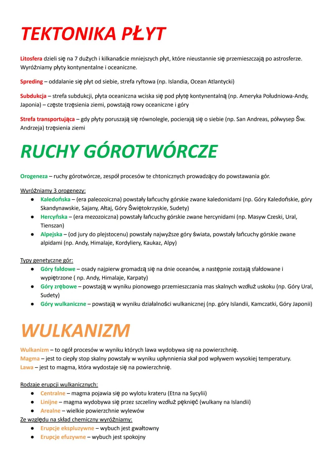 TEKTONIKA PŁYT
Litosfera dzieli się na 7 dużych i kilkanaście mniejszych płyt, które nieustannie się przemieszczają po astrosferze.
Wyróżnia