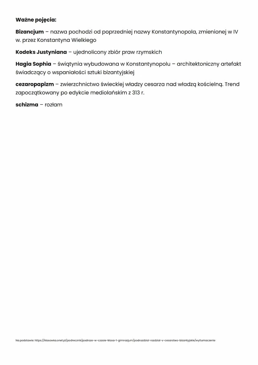 CESARSTWO BIZANTYJSKIE
Cesarstwo bizantyjskie
Po upadku Cesarstwa Zachodniego w Cesarstwie Wschodnim udało się zachować
władzę cesarską i ni