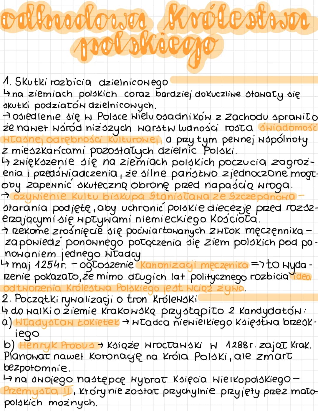 odbudower Królesi...
polskiego
1. Skutki rozbicia dzielnicowego
4 na ziemiach polskich coraz bardziej dokuczliwe stawały się
Skutki podziałó