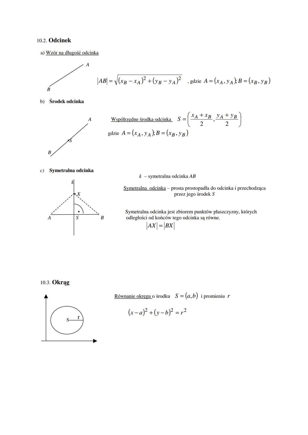 10.1. Prosta
a) Równanie kierunkowe prostej: y = ax + b,
C
K(0,b)
a> 0
αε (0°,90°)
a = tga
10. GEOMETRIA ANALITYCZNA
Prosta y = ax + b w zal