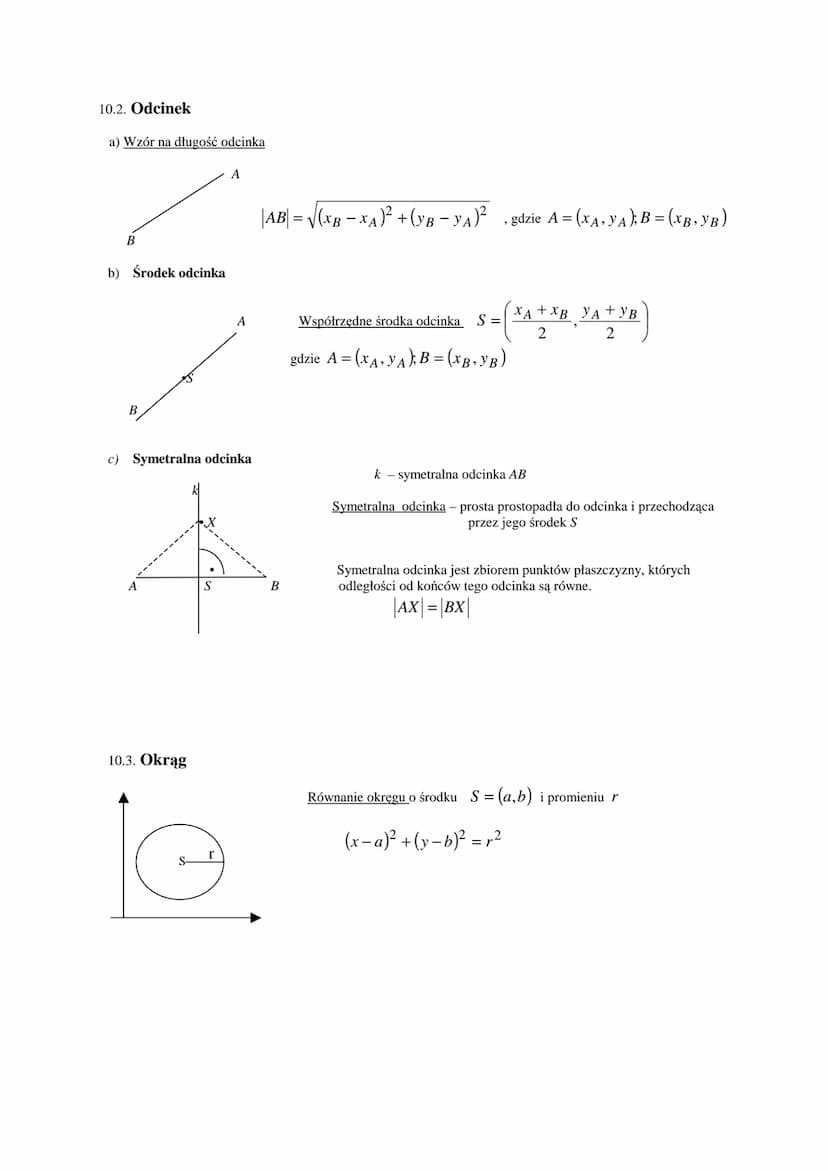 10.1. Prosta
a) Równanie kierunkowe prostej: y = ax + b,
C
K(0,b)
a> 0
αε (0°,90°)
a = tga
10. GEOMETRIA ANALITYCZNA
Prosta y = ax + b w zal