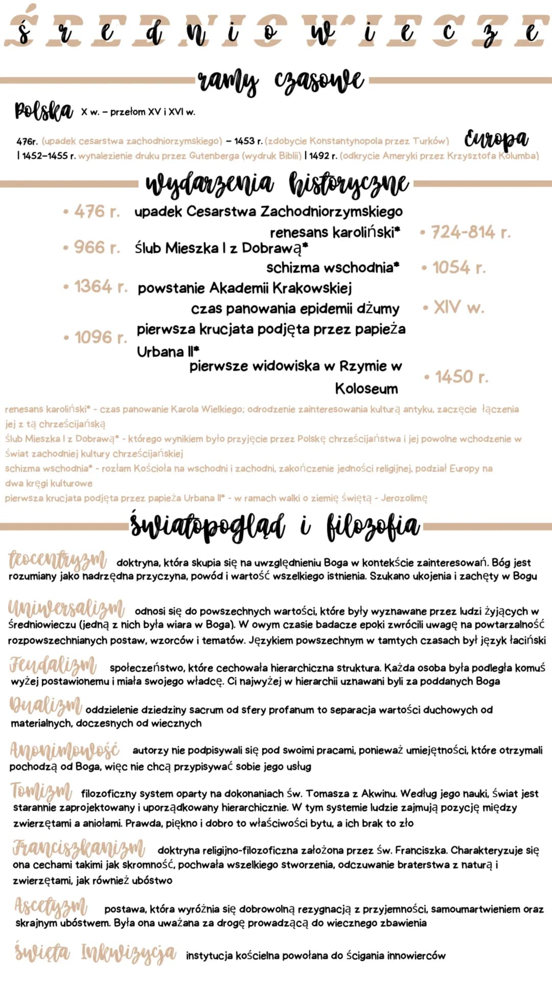 q
e d n i
nio
• 476 r.
966 r.
●
че
ramy czasowe
polska
X w. - przełom XV i XVI w.
476r. (upadek cesarstwa zachodniorzymskiego) - 1453 r. (zd