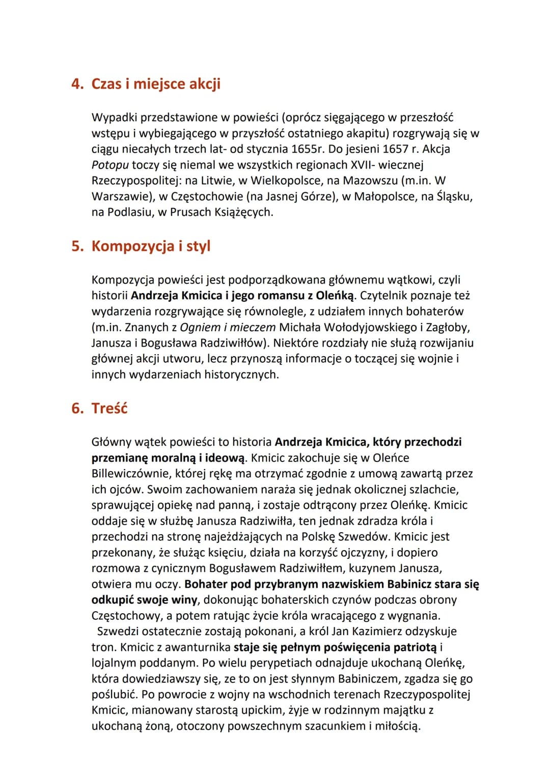 "Potop" Henryk Sienkiewicz
1. Geneza
Dzieło stanowi środkową część trylogii: Ogniem i mieczem (1884 r.), Potop
(1886 r.), Pan Wołodyjowski (