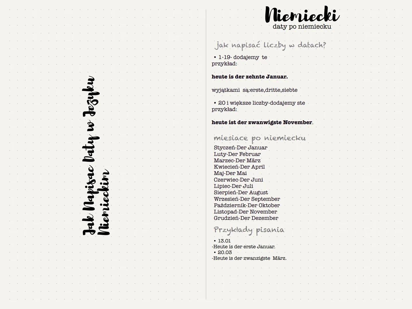 nghest in hip my pl
Niemieckim
Niemiecki
daty po niemiecku
jak napisać liczby w datach?
• 1-19- dodajemy te
przykład:
heute is der zehnte Ja