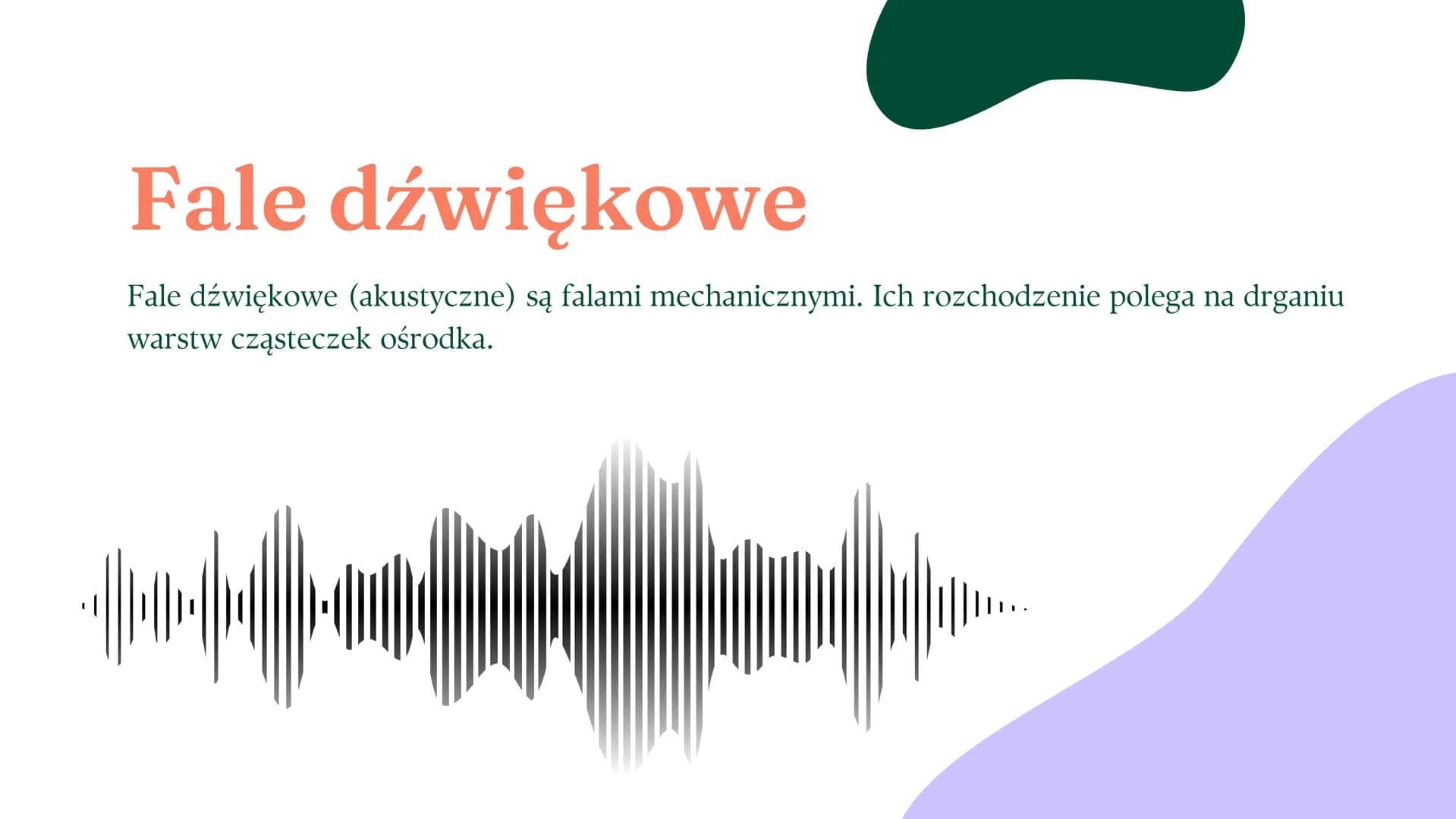 Fale dźwiękowe Ogólne informacje Fale dźwiękowe
Fale dźwiękowe (akustyczne) są falami mechanicznymi. Ich rozchodzenie polega na drganiu
wars