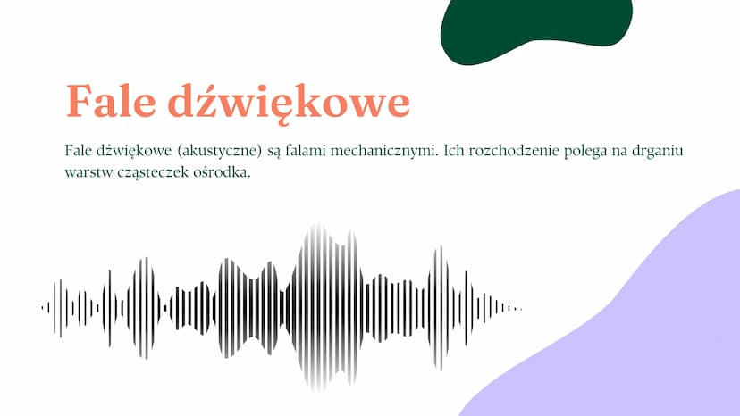 Fale dźwiękowe Ogólne informacje Fale dźwiękowe
Fale dźwiękowe (akustyczne) są falami mechanicznymi. Ich rozchodzenie polega na drganiu
wars