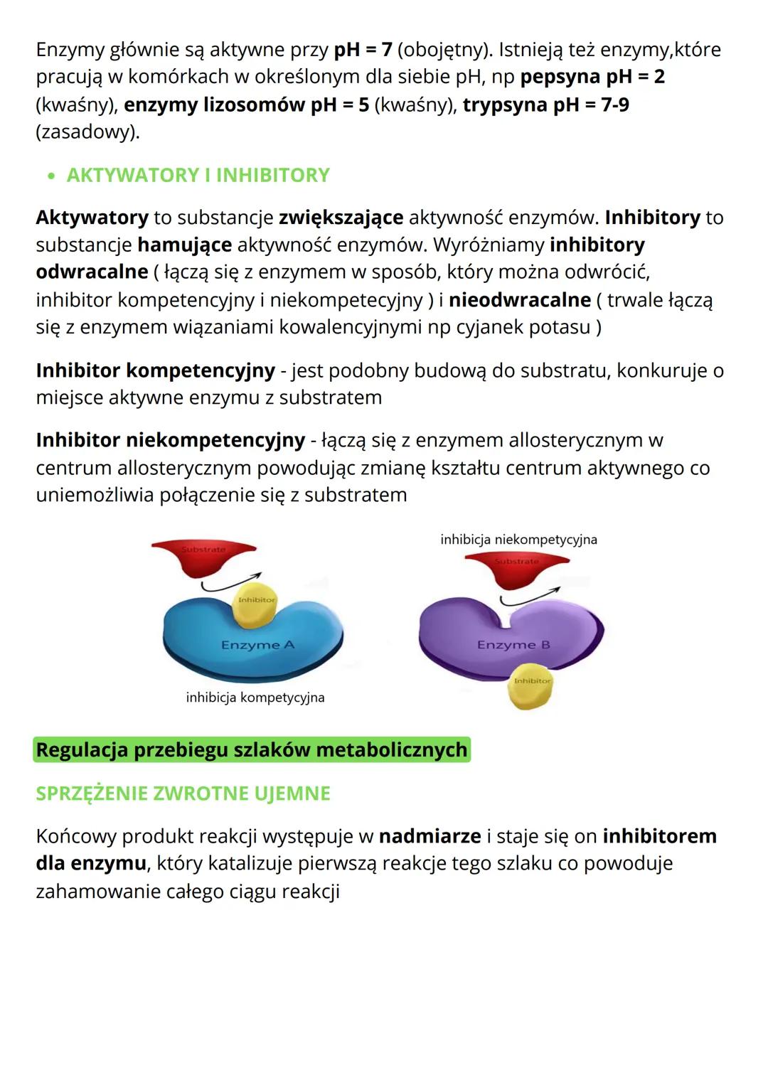 Enzymy
Enzymy - białkowe cząsteczki, biokatalizatory, które nie biorą udziału w
reakcji, ale obniżają energie aktywacji potrzebną do zapoczą