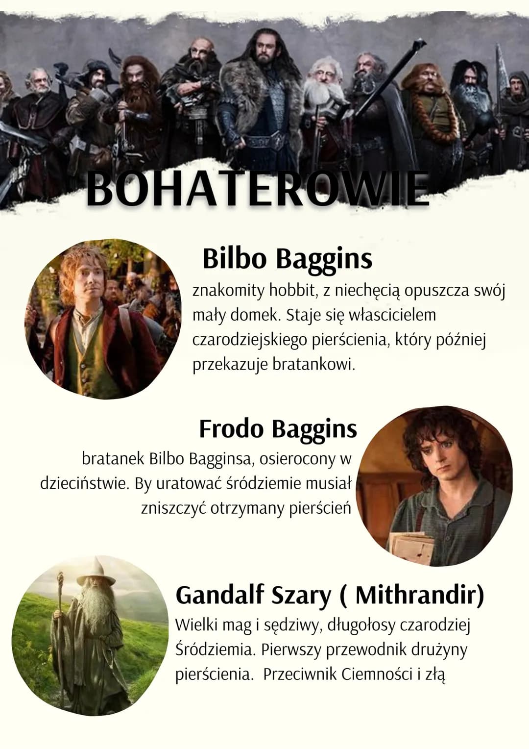 HOBBIT
CZYLI TAM IZ POWROTEM
CZAS I MIEJSCE AKCJI
akcja dzieje się podczas trzeciej epoki śródziemia. Miejscem
akcji są tereny śródziemia: H