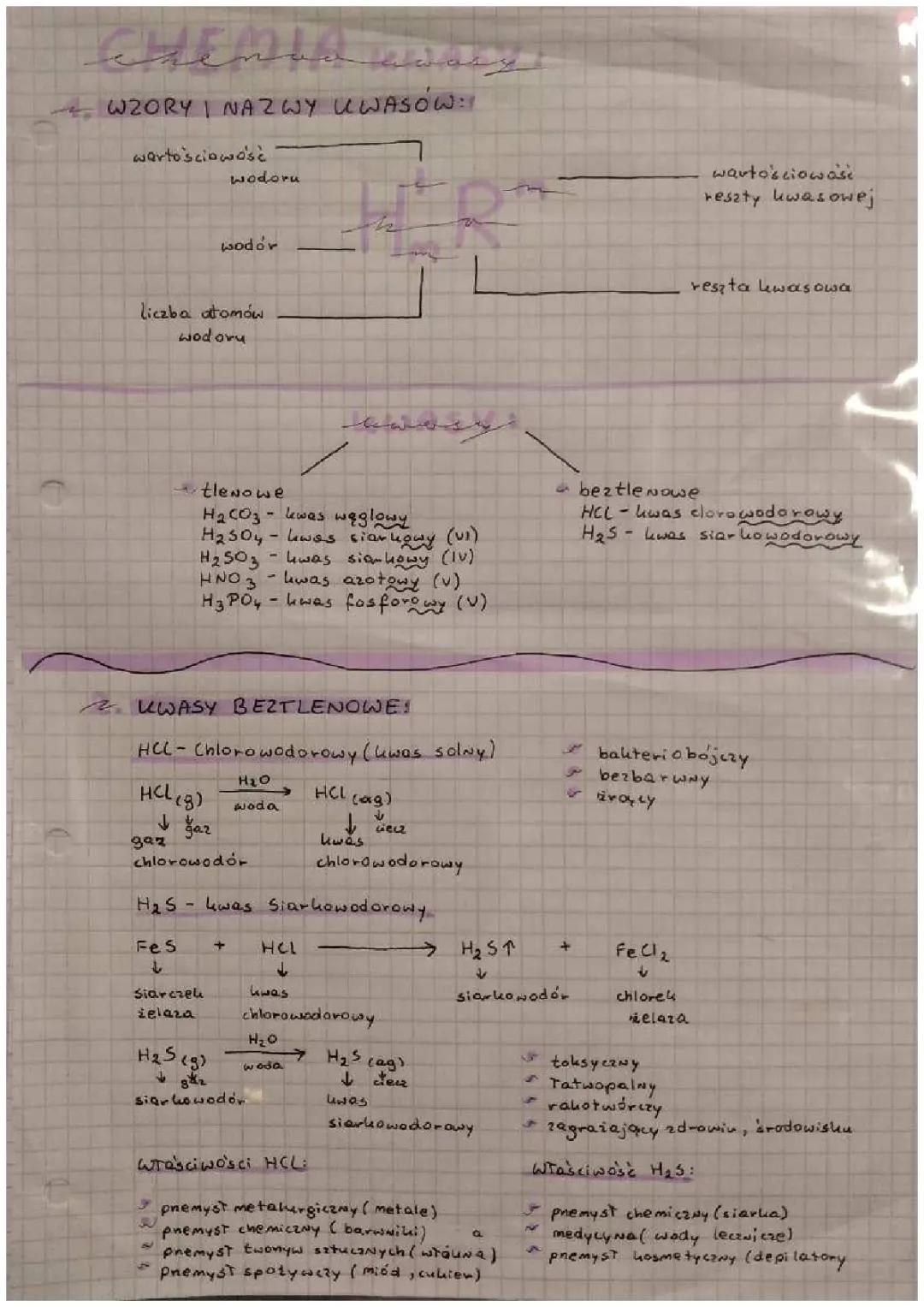 Chemia Klasa 8: Kwasy - Notatki i Analiza