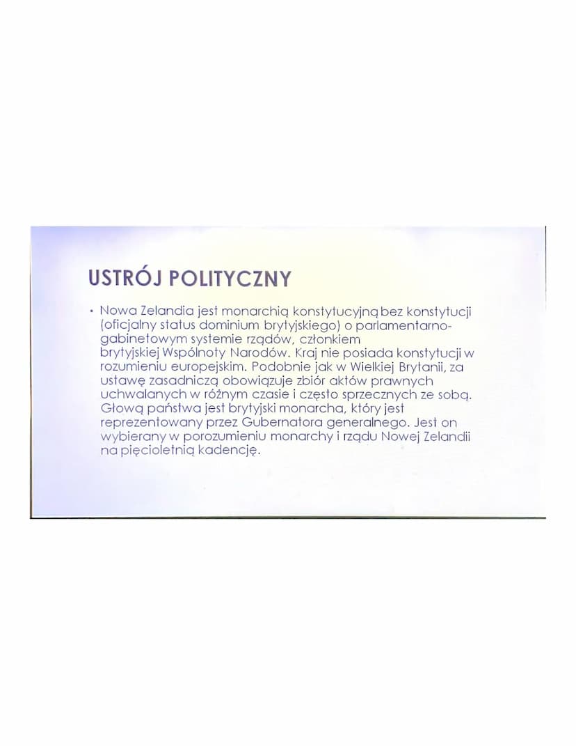 
<p><strong>Położenie</strong><br />
Nowa Zelandia to państwo wyspiarskie położone na południowo-zachodnim Pacyfiku, w Australazji. Składa s