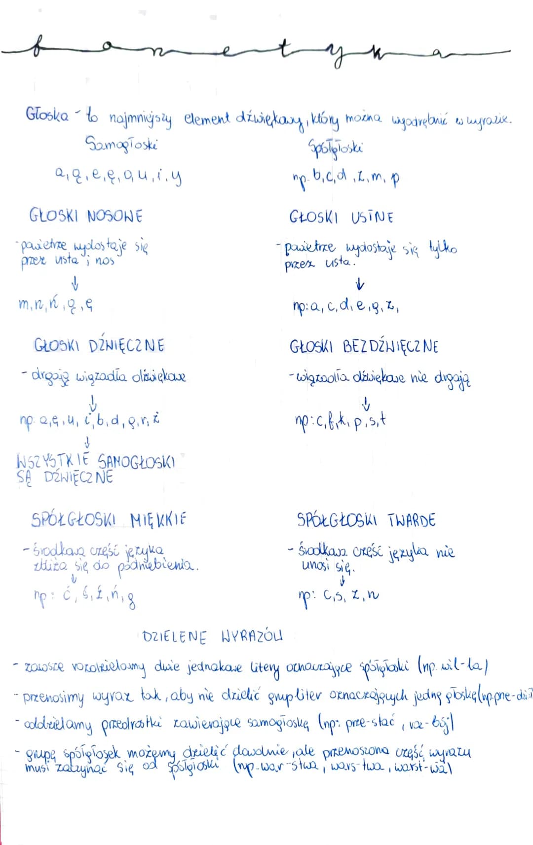 ✓
Głoska to najmniejszy element dźwiękowy, który można wyodrębnić i wyrazie.
Samogłoski
Spółgłoski
Q₁q, e, e, qui,y
np. b, c, d, z. m, p
I.
