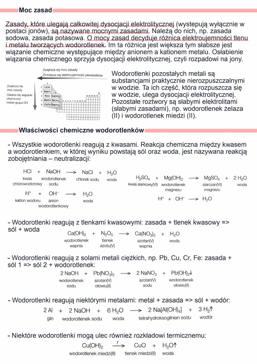 Wodorotlenki
Wodorotlenki to związki chemiczne zbudowane z kationów metali i anionów
wodorotlenkowych. Mają postać:
М(ОН),
Nazewnictwo wodor
