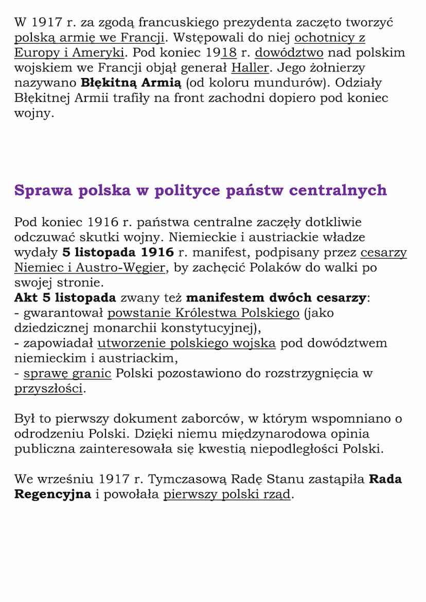 Sprawa polska podczas
I wojny światowej
Kl. 7, NE
Podczas I wojny światowej Polacy walczyli w armiach państw
zaborczych (byli ich obywatelam