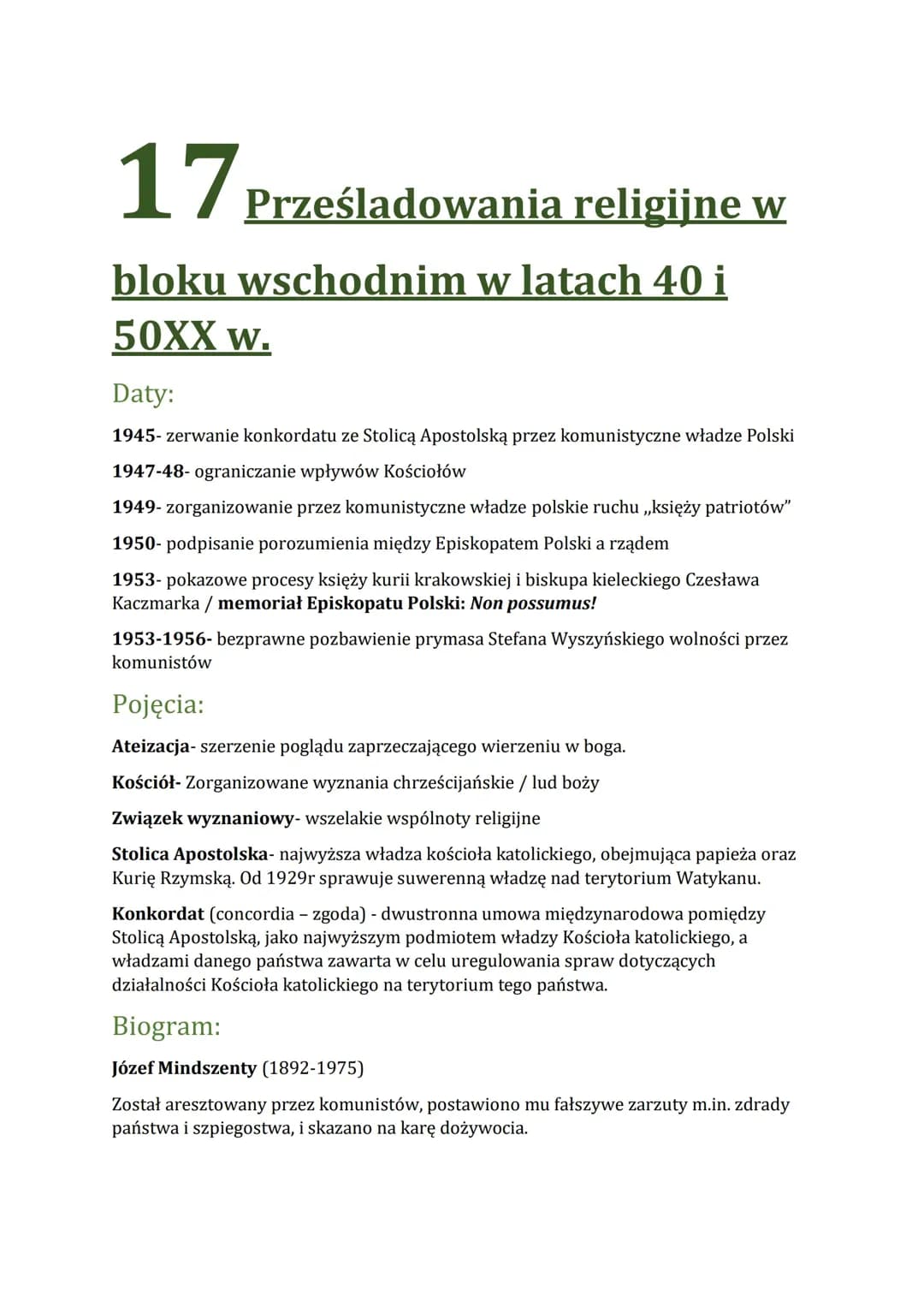 Jak ateizm państwowy ZSRS wpłynął na prześladowania religijne w bloku wschodnim w latach 1940-1950
